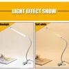 Lampes de table Argent Led Lampe Tactile Dimmable Lecture Étude Bureau Flexible Solide Clip Bureau USB Rechargeable Intérieur Maison Veilleuse