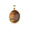 Hänge halsband naturliga kristall oval sten kvarts charms gyllene pläterade kvinnliga smycken tillverkar örhängen halsband 36x19x7mm