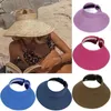 Chapeaux à large bord 2023 Femmes Visières d'été Chapeau pliable Soleil Grand Chapeau de paille de plage Femme Protection UV Casquettes Eger22