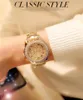 Wristwatches Full Diamond Women's Watch Crystal Ladies Bracelet Wrist Watches Clock Relojes Quartz for Women 116135