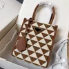 Top 7A Symbole jacquard bag fabric handbag totes Saffiano leather Large/Middle/Mini details Woman Onthego Tote lady Cross body bag Tobacco Chalk