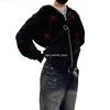 Vestes pour hommes Vestes pour hommes Strass Rouge Araignée Imprimer Y2k Femmes Zip Up Long Seve Surdimensionné Noir À Capuche Nouveau Gothique Punk Mode Casual Sweats0 202V23