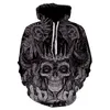 Heren Hoodies Sweatshirts Spring en Autumn Hoodie Sportswear 3D Skull Dark Patroon pullover kleding Fashion Casual Streetwear