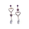 Dangle Chandelier Fashion Jewelry S925 Sier Pin Long Earrings Womens Irregar Heart Rhinstone Stud S244 Drop Delivery Dhlwa