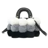 Bolsas de noite Inverno Faux Peur Luxury Senhoras fofas Bolsa feminina Bola de gola de gola de cabelo Bolso Bolso Bolso Mujer