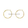 Hoop Huggie Fashion Jewelry S925 Sier Post Simple Geometric Circle Earrings Drop Delivery Dhbqx