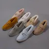 Tuis-en-cuir en cuir en cuir en cuir en daim chaussures de fourrure de luxe concepteur de luxe vintage soft seme