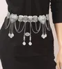 Correias da cintura Cintos vintage Cores de prata étnica metal esculpido Milúsculo longo Tansel Belly Gypsy Afghan Dress Indian Body Jewelry 230201