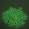 Beads 200/500pcs Luminous English Heart Numbers Acrylic Letter For Making Bracelet DIY Kid Jewelry Accessories Glowing In Dark