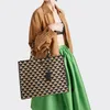 Top 7A Symbole jacquard bag fabric handbag totes Saffiano leather Large/Middle/Mini details Woman Onthego Tote lady Cross body bag Tobacco Chalk