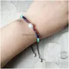 Perlé 5 Pcs Blanc D'eau Douce Perle Strand Bracelet Avec Chakra Pierres Précieuses Bijoux Bracelets Réglables Charmes Femmes Cadeau Amour Souhait D Dhri3