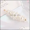 Hair Clips Barrettes Fashion Women Girls Elegant Pearl Sweet Headwear Korean Design Hairpins Headband Accessories Drop Delivery Jew Ott1S