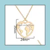 Collane con ciondolo Cuore Mappa del mondo Collana Gioielli in acciaio inossidabile Per donna Uomo Catene d'oro Sier Rose Globe Regalo di viaggio Drop Delive Otbiz