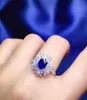 Clusterringen Fijne sieraden Saffierring Natuurlijk 1.16CT Unwheat Royal Blue Gemstone Pure 18 K Gold For Women Diamonds