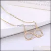 Pendant Necklaces 925 Sterling Sier Cubic Zirconia Infinity Love Necklace Gold Sie Plated Heart For Women High Quality Wedding Drop Otu5Q