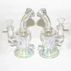 Rainbow Thick Glass Bongs Hookahs Glass Water Pipes Bägare Bong Heady Recycler Dab Rigs With 14mm Bowl Man