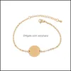 Charm armband rostfritt st￥l f￶r kvinnor sier guld runda armband diy gravering namn personlighet party smycken sl￤pp leverans otxxy