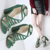 Sandals Shoes 2023 Women Fashion All-match Pumps Block Heels Suede Buckle Party High Ladies Big Size