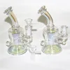 도금 봉은 두꺼운 유리 비이커베이스 흡연 유리 파이프 키 큰 재활용기 Dab Rigs Water Bong과 14mm 그릇 재 포수