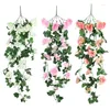 Decorative Flowers Artificial Rattan Vine Wall Hanging Home Garden Deco Accessories Wedding Door Decoration Garland Fake Flower String 95cm