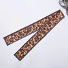 Шарфы леопардовый принт точечный шарф -шарф натуральный шелковый хокер леди сумка для повязки на голову лента