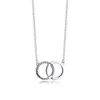 Pendant Necklaces Véritable 925 chaîne en argent Sterling colliers pour femmes Signature cercles pendentif collier cadeau de fête bijoux fins collier G230202