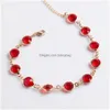 Perlé exquis plaqué or chaîne mode coréenne simple cristal brin bracelet pour femmes bijoux anniversaire cadeau livraison directe soutien-gorge Dhaha