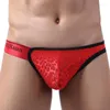 Underpants Mens Briefs Jock Strap Lace Pattern Sissy Underwear Cuecas Sexy Bugle Pouch String Slip Homme Panties 2XL Bikini