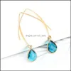 Pendientes de costura con encanto Encantos para mujeres de moda Gota de agua Gota de cristal Cuelga Pendiente Color dorado Maxi Declaración Joyería Regalo Todo Otadp