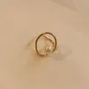 Pierścienie klastrowe puste pierścień perłowe pierścienie geometryczne popularne eleganckie design elegancki imitacja perły dla kobiet biżuteria biżuteria świąteczne prezenty g230202