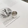 Pierścionki ślubne vintage srebrny kolor gładki dla kobiet bijoux da dar samica regulowana rozmiar palec hurtowo