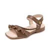 COZULMA Children Summer 2-12 Years Toddler Girls Sandals Princess Soft Leather Weaving Dress School Shoes 26-36 0202