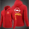 Herenjacks Spring herfst opel auto ritssluiting hiphop hoodies comfortabele print mode solide kleur casual sweatshirts 230202