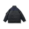 Men's Jackets Winter Men's Cotton Padded Jacket Splicing Color Multi Pockets Cargo Overcoat Loose Thicken Coat For Men