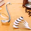 Cooking Utensils ZORASUN Nice Tableware Creative Swan Spoon Holder Table Decro Decoration for Coffee Fruit Forks Ladle Small Kitchen Scoops 230201