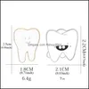 Szpilki broszki śliczne zęby kreskówki białe szkliwo do pielęgniarki dentysta szpital hat/torba szpilki dżinsowe koszulka kobiety broszka upuszcza deliv Otta1