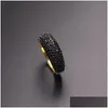 Clusterringen Luxe stapel stapel Micro Pave kubieke zirkonia ring voor vrouwen goud kleur open verstelbare vinger bruiloft feest sieraden dh5bj