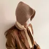 Beanie Winter Mulheres Proteção retro Proteção de cachecol quente Simple Balaclava All-Match Skull Caps Feminina adorável