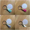 Party Favor 4cm Keychains Fashion Transparent Acrylic Circar Key Buckles Suede Tassel Keyring Highly Quality Knapsack 2 45TW G2 Drop Dhyub