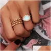 Trouwringen Tobilo Fashion vrouwelijke zirkoon sieraden Rose Gold Color Moonstone Betrokkenheid voor vrouw Drop Delivery Ring DHPDT