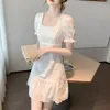 Küçük Adamın İlk Aşk Elbisesi Sıradan Elbise Fransız Tarzı İnce ve Uzun Koku Mizaç Beyaz nazik dantel kadın