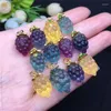 Pendant Necklaces Hand Made Color Fluorite Natural Crystal Pendants Grape Shape Necklace Lucky For Women With Chain Fashion