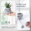 Decorative Flowers 1PC Creative Artificial Succulent Plants With Cement Pots Mini Artificialplant Potted For Living Room Office Shelf Home