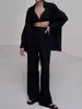 Women's Two Piece Pants Fashion Home 4 Sets Women Spring Classic Vest Long Sleeve Blouses With Straight Pant Suit Simple Office Lady Set
