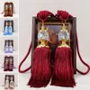 Curtain Poles 1 Pair Tassel Tieback Retro Style Euro Faux Crystal Tassels Fringe Holder Bandage Rope Home Decoration 230201