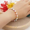 Strand Go2boho água doce pêlos pulseiras multicoloridas pulseira elástica de miçangas de miçangas para mulheres beias naturais de praia jóias de moda