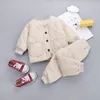 Kleidung Sets Winter Kinder Halten Warme Kleidung Herbst Kinder Jungen Mädchen Verdicken Baumwolle Jacke Hosen 2 Teile/sätze Baby Infant Casual Trainingsanzüge 230202