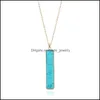 Подвесные ожерелья Crystal Natural Stone Collece Fashion Baguette 10 Подарок на украшение цветов с цепочкой 420 Q2 доставка еврея DHKDS