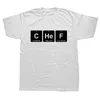 Camas de camisetas masculinas Chef Tabela periódica Química engraçada T-shirt adulto Homens O-pescoço O-pescoço Camiseta casual de impressão