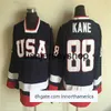 Hockey 1980 USA Teams Vintage versie jersey KANE 9 PARISE 16 HULL 81 KESSEL 9 MODANO 30 THOMAS 39 MILLER CCM Hockeytruien